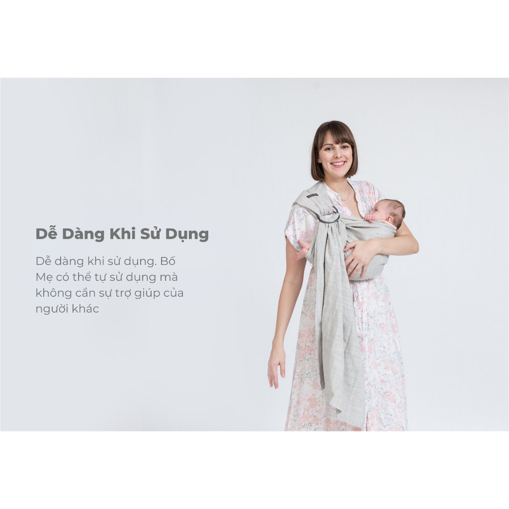 Khăn Địu (Địu Vải) Bé Sơ Cao Cấp Sinh Baby Sling BBS2101 MOOIMOM x Tweeling&Co.