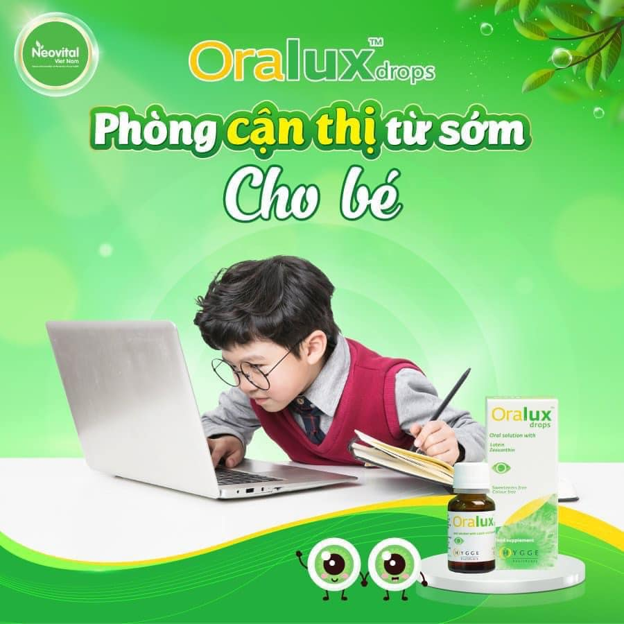 Bổ mắt ORALUX - Siro bổ mắt Oralux drops hỗ trợ tăng cường thị lực, phòng cận thị sớm cho bé, lọc ánh sáng xanh