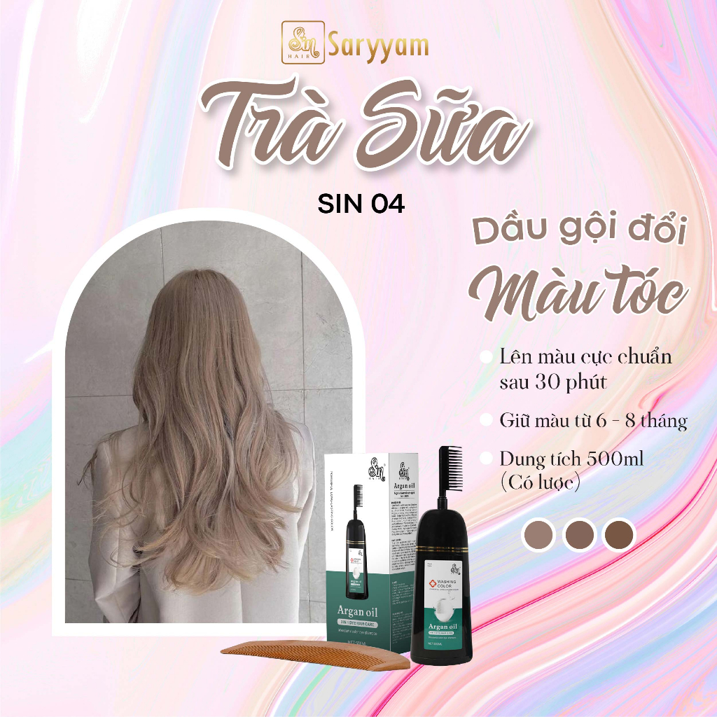 Dầu gội đổi màu tóc NÂU TRÀ SỮA | Gội là đổi màu | SinHair Việt Nam Official Store