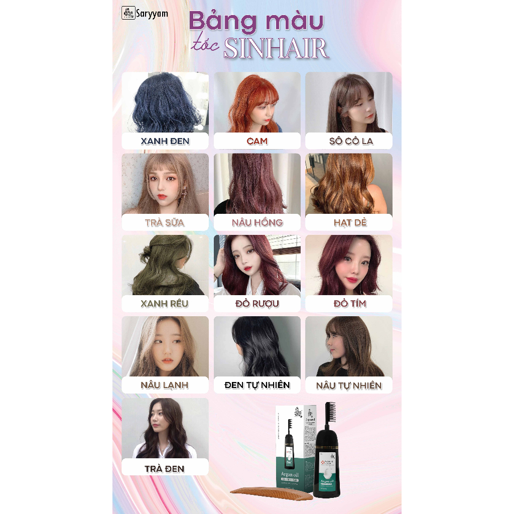 Dầu gội đổi màu tóc NÂU TRÀ SỮA | Gội là đổi màu | SinHair Việt Nam Official Store