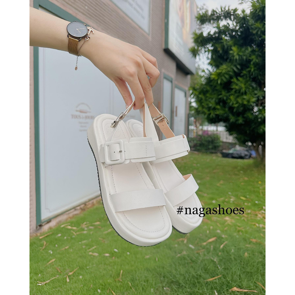 SANDAL NAGASHOES HAI QUAI NGANG BẢN TO KHÓA VUÔNG 4P NAS233