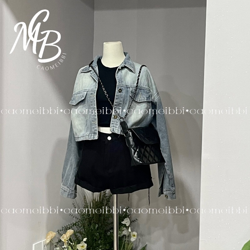 CAOMEIBBI - ÁO KHOÁC JEANS DÁNG NGẮN TAY DÀI. | BigBuy360 - bigbuy360.vn