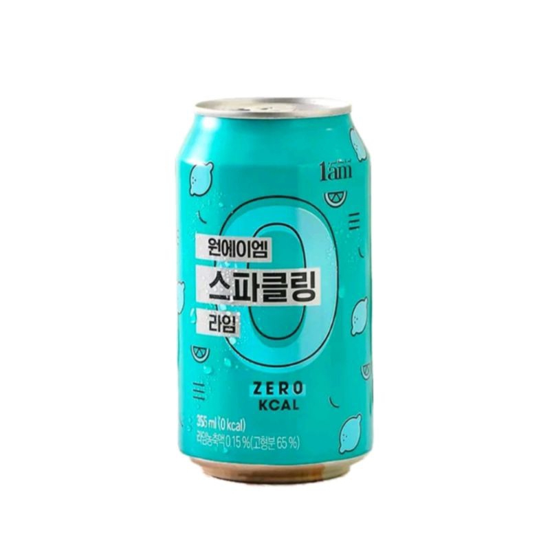 Nước uống có ga 1AM Okcal Sparkling vị chanh 355ml Hàn Quốc
