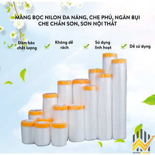 [HÀNG CHÍNH HÃNG] Màng bọc nilon che phủ ngăn bụi đa năng, che sơn, che bụi cho nội thất 5 SIZE