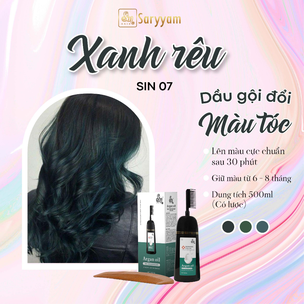 Dầu gội đổi màu tóc Xanh Rêu | Gội là đổi màu | SinHair Việt Nam Official Store