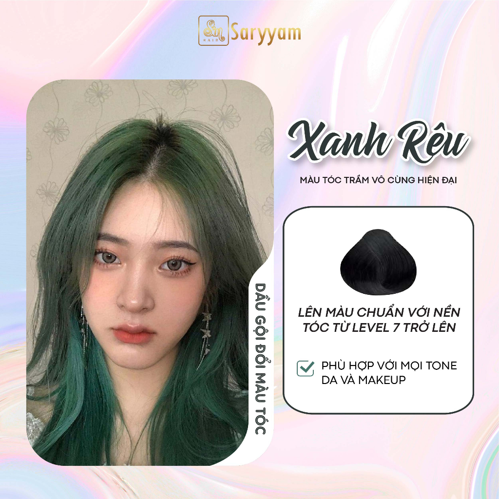 Dầu gội đổi màu tóc Xanh Rêu | Gội là đổi màu | SinHair Việt Nam Official Store