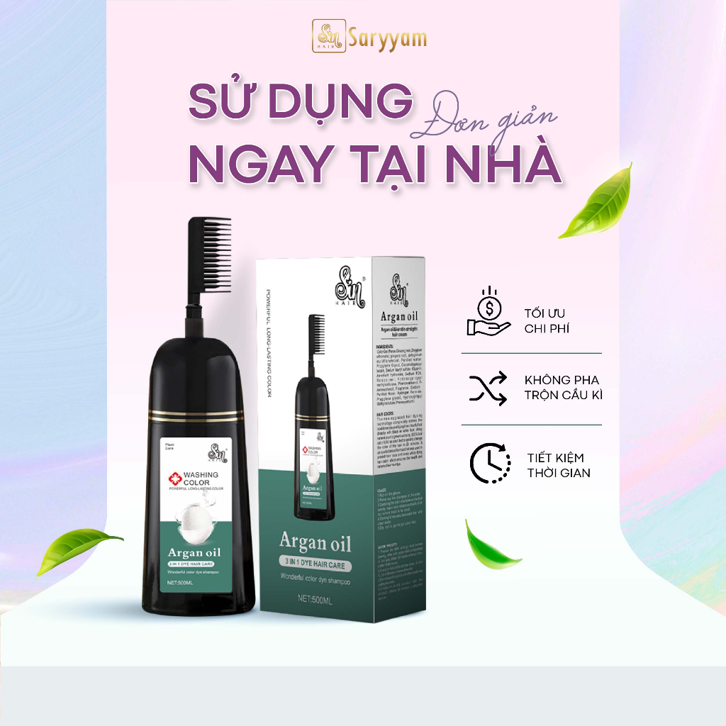 Dầu gội đổi màu tóc Xanh Đen không tẩy | Gội là đổi màu | SinHair Việt Nam Official Store