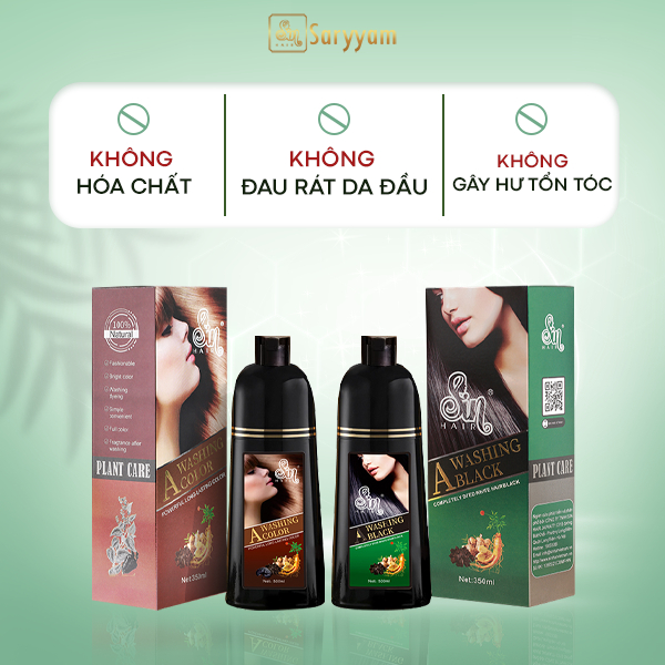 Dầu gội phủ bạc Sin Hair  màu nâu, giữ màu 45 ngày. Giá rẻ, an toàn không độc hại thể tích 500ml