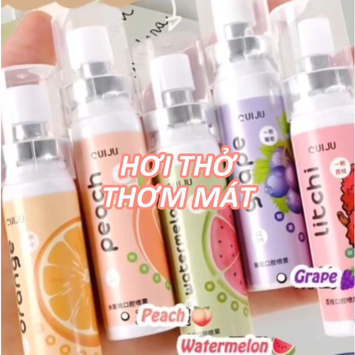 Xịt Thơm Miệng CUIJU Hoa Quả Thơm miệng sạch sẽ thơm tho