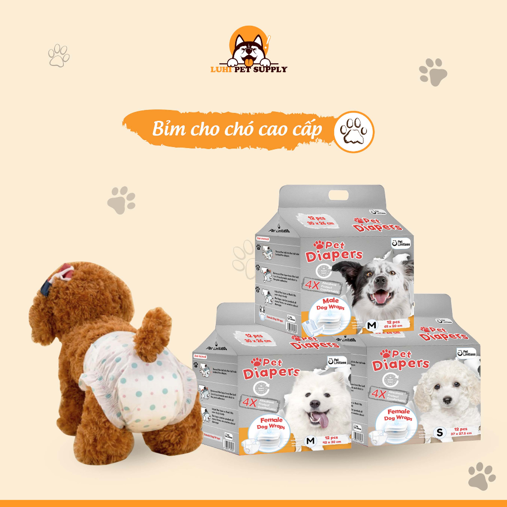 Tã bỉm vệ sinh DIAPERS cho chó cao cấp siêu thấm hút