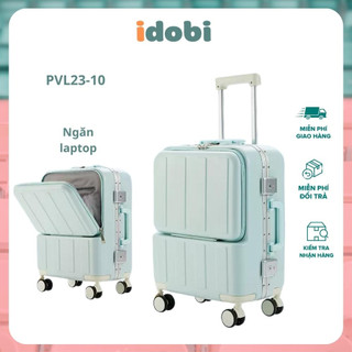 Vali du lịch thời trang idobi pvl23-10 vali kéo size 20 size 24 có khoang laptop kèm cổng sạc usb