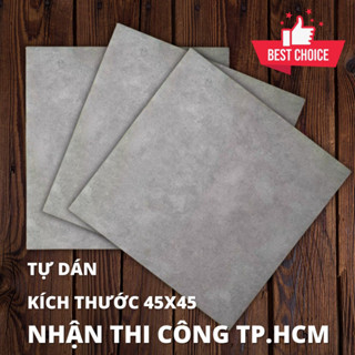 Sàn Nhựa Màu Xi Măng 45X45cm, Có Keo Sẵn, Có Ship Hỏa Tốc