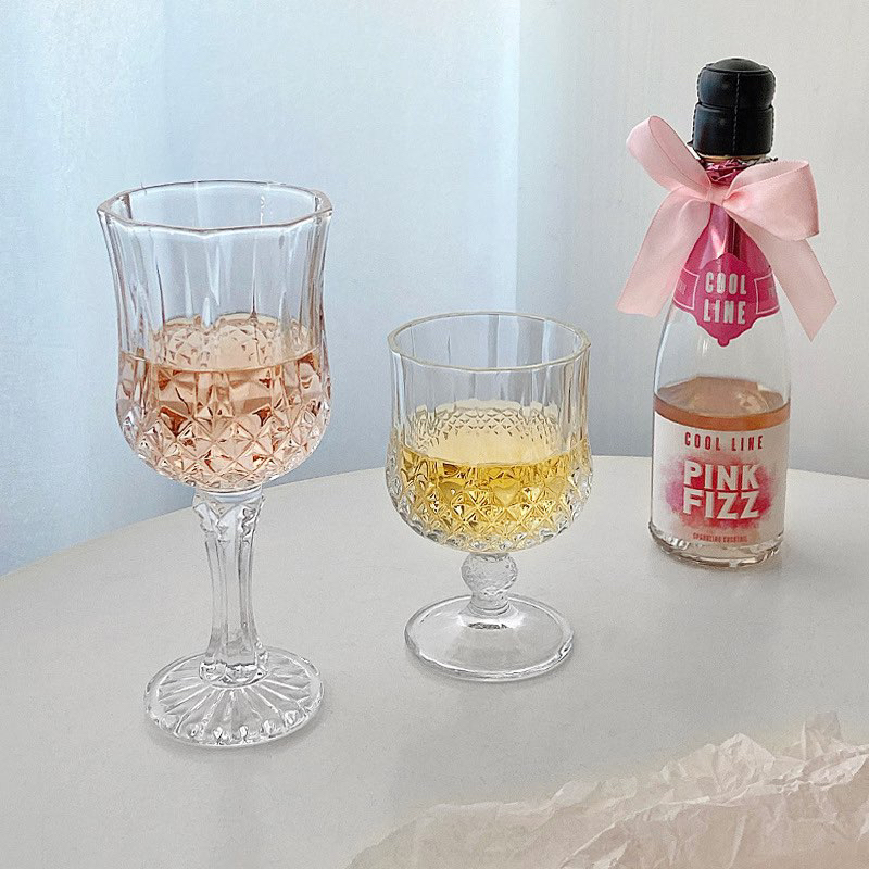 Ly thủy tinh Brandy trong suốt họa tiết sắc cạnh sang trọng nhẹ nhàng