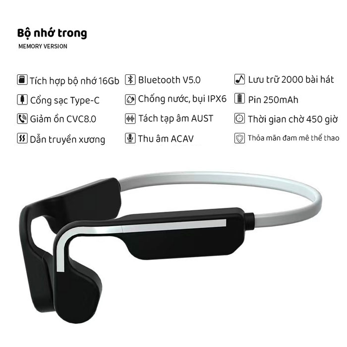 Tai nghe dẫn truyền xương G11 bộ nhớ 16Gb