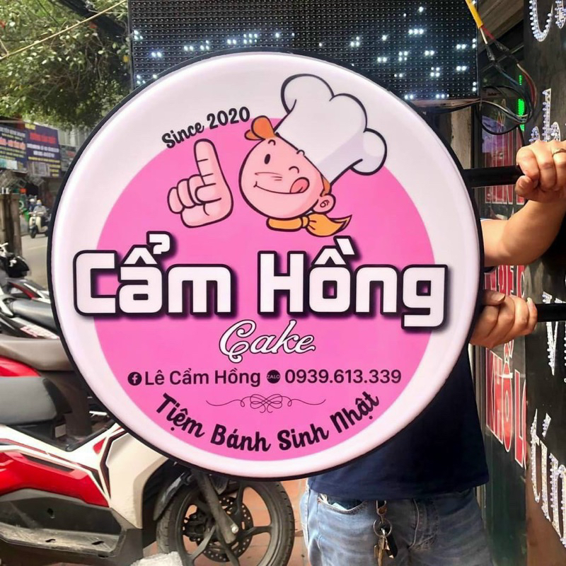 Hộp đèn mica hút nổi tròn 60 cm phôi trắng poly