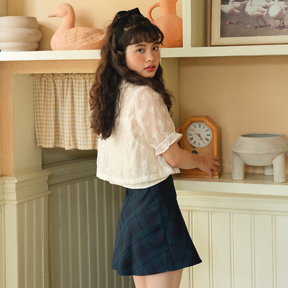 BLEUBIRD Chân váy caro dáng A Emma Skirt