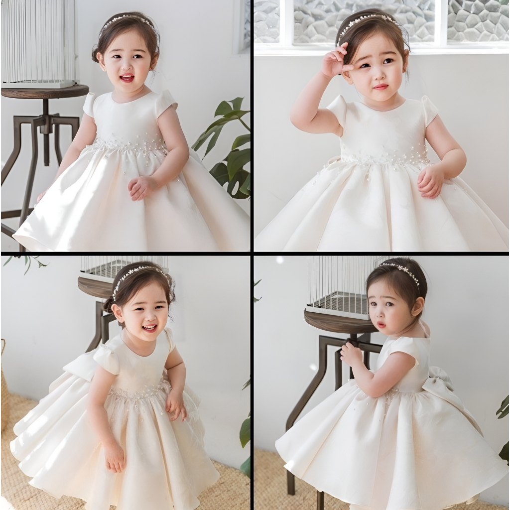 Váy đầm công chúa đính bông quanh eo cho bé gái từ 0-12 tuổi