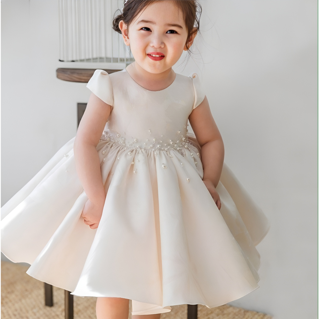 Váy đầm công chúa đính bông quanh eo cho bé gái từ 0-12 tuổi