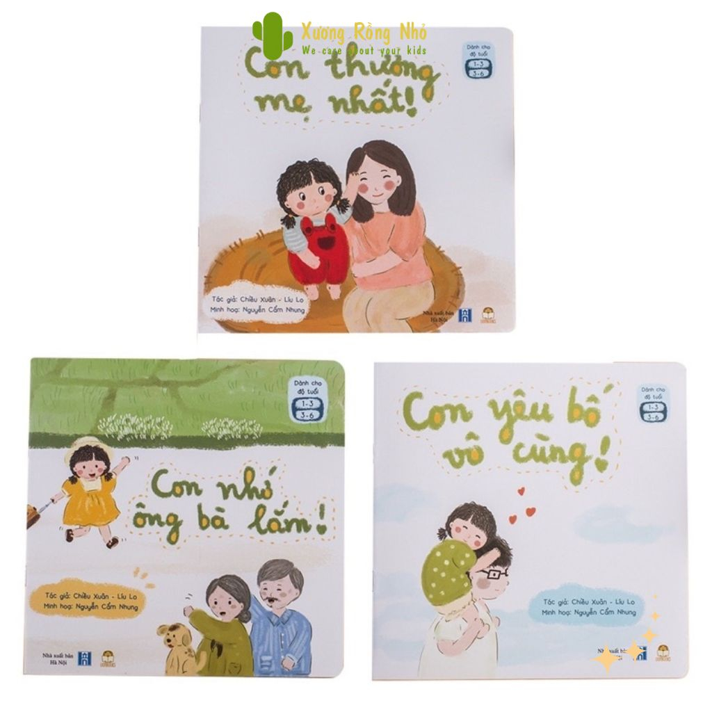 Set 3 Quyển Sách Gia Đình Bé Bỏng Lionbooks Xương Rồng Nhỏ