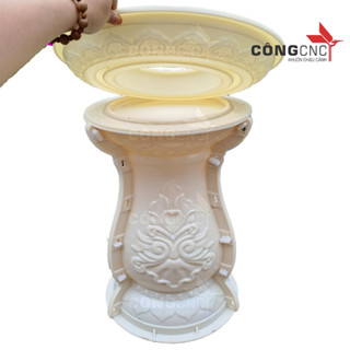 Bộ COMBO Đôn tròn cao 45 có tấm nắp xoay và tấm đế xoay 360°