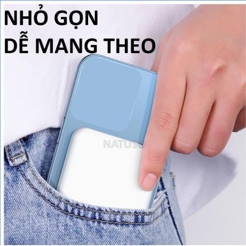 Sạc dự phòng không dây từ tính 5000mAh, 10000mAh, lực hút mạnh sạc nhanh chuẩn PD không nóng máy, bảo hành 12 tháng