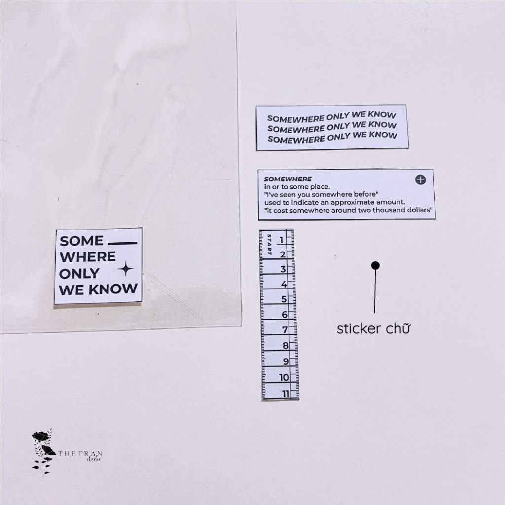 Bộ 16 sticker film nghệ thuật trang trí sổ tay / somewhere only we know sticker pack / thetranstudio