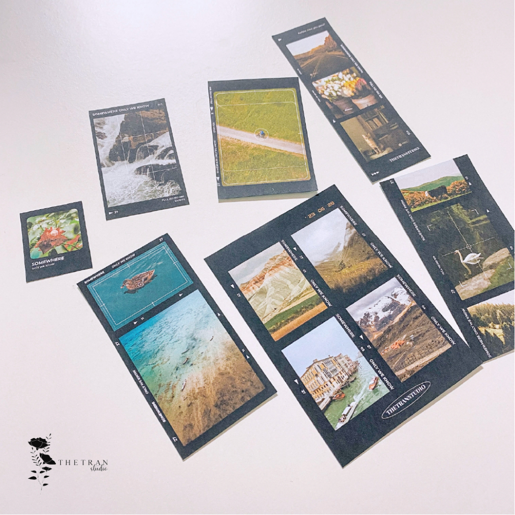 Bộ 16 sticker film nghệ thuật trang trí sổ tay / somewhere only we know sticker pack / thetranstudio