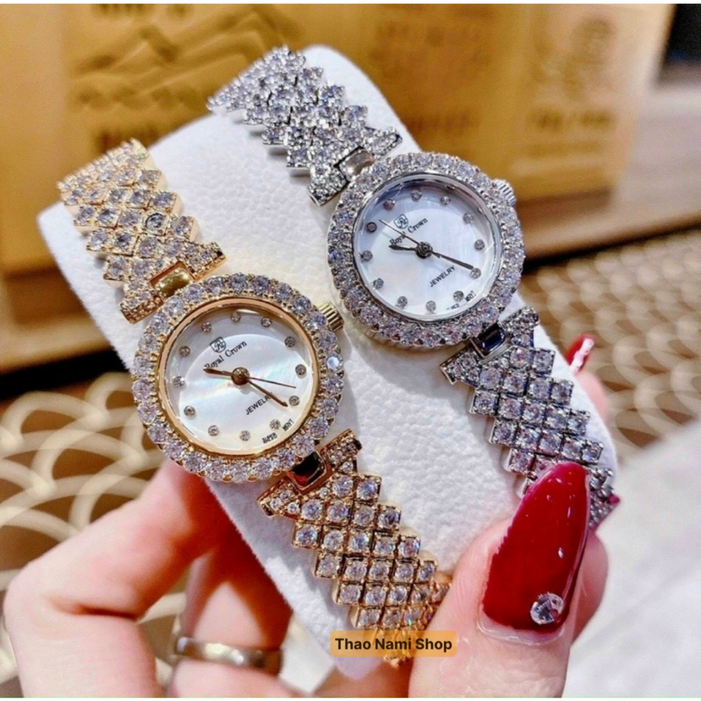 Đồng hồ nữ dây kim loại Royal, đồng hồ nữ kim loại dây lắc mặt nhỏ sz26mm nhẹ nhàng nữ tính siêu xinh -ThaoNami