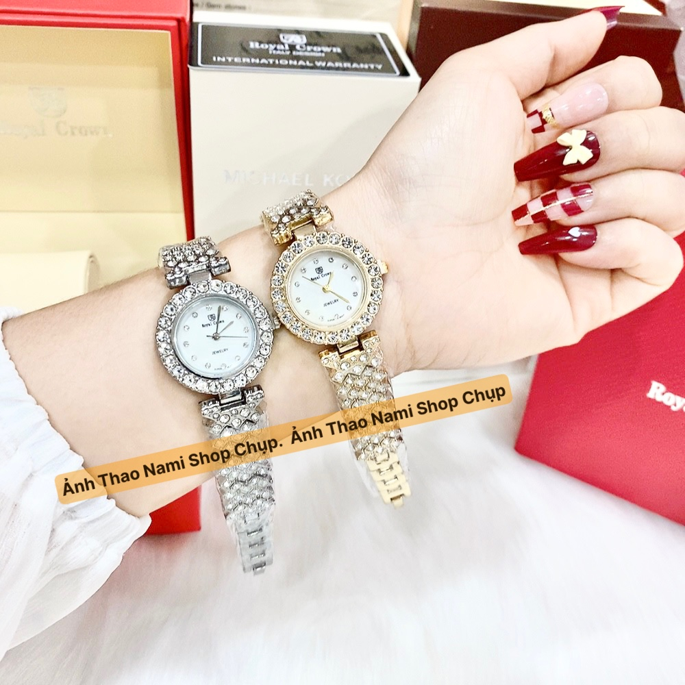 Đồng hồ nữ dây kim loại Royal, đồng hồ nữ kim loại dây lắc mặt nhỏ sz26mm nhẹ nhàng nữ tính siêu xinh -ThaoNami