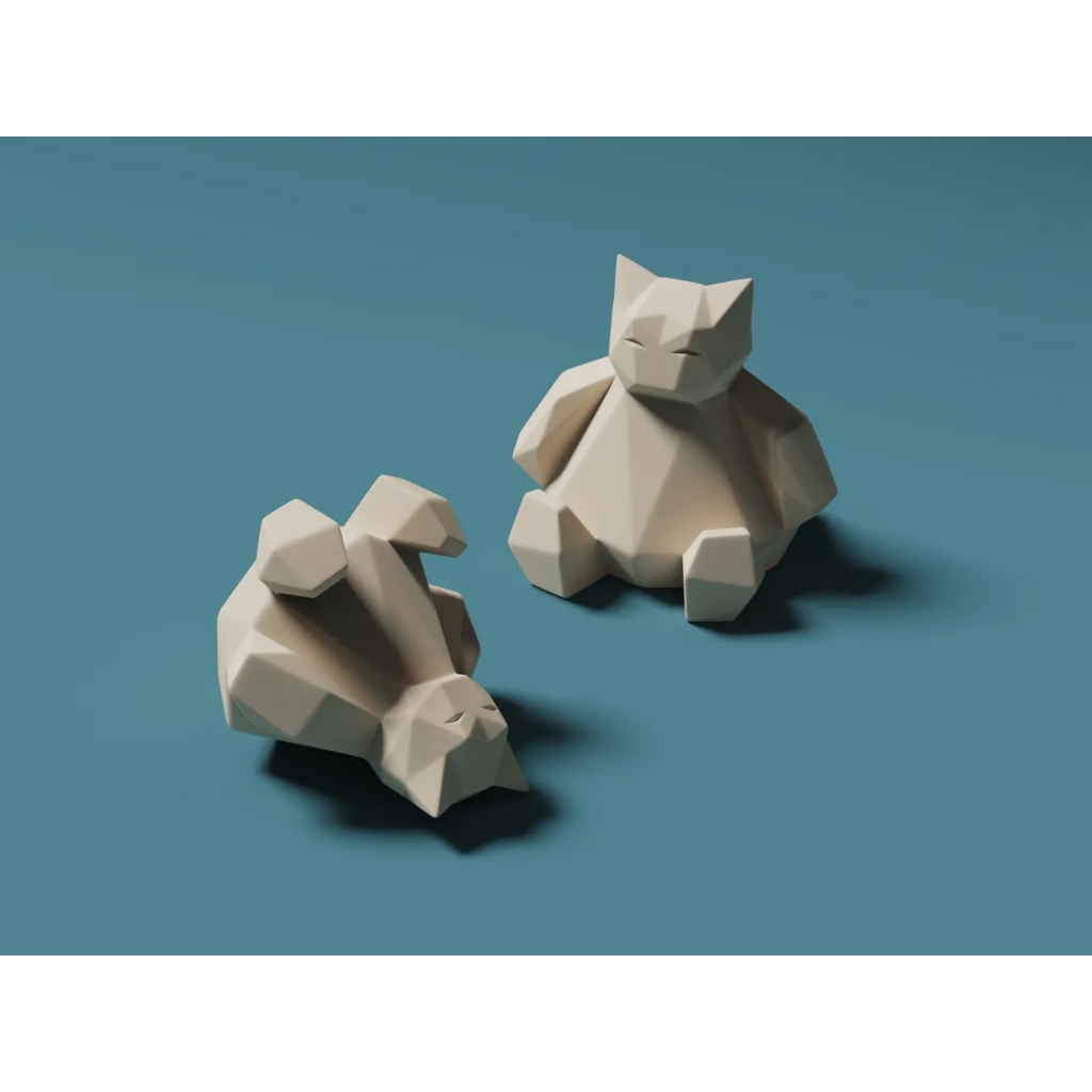 MẪU IN 3D Nhựa - Low-Poly Snorlax - MS16