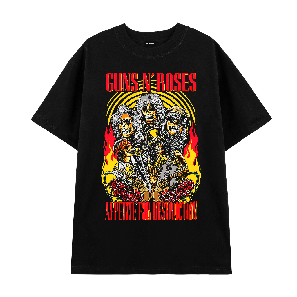 Áo Thun Rock Band Tee , Áo Gun N Rose Punch HAVANA Vải Cotton Cao Cấp Thoáng Mát Mã 001