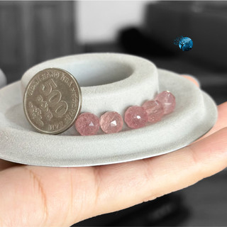 Đá thach anh dâu tây hồng 7.5mm
