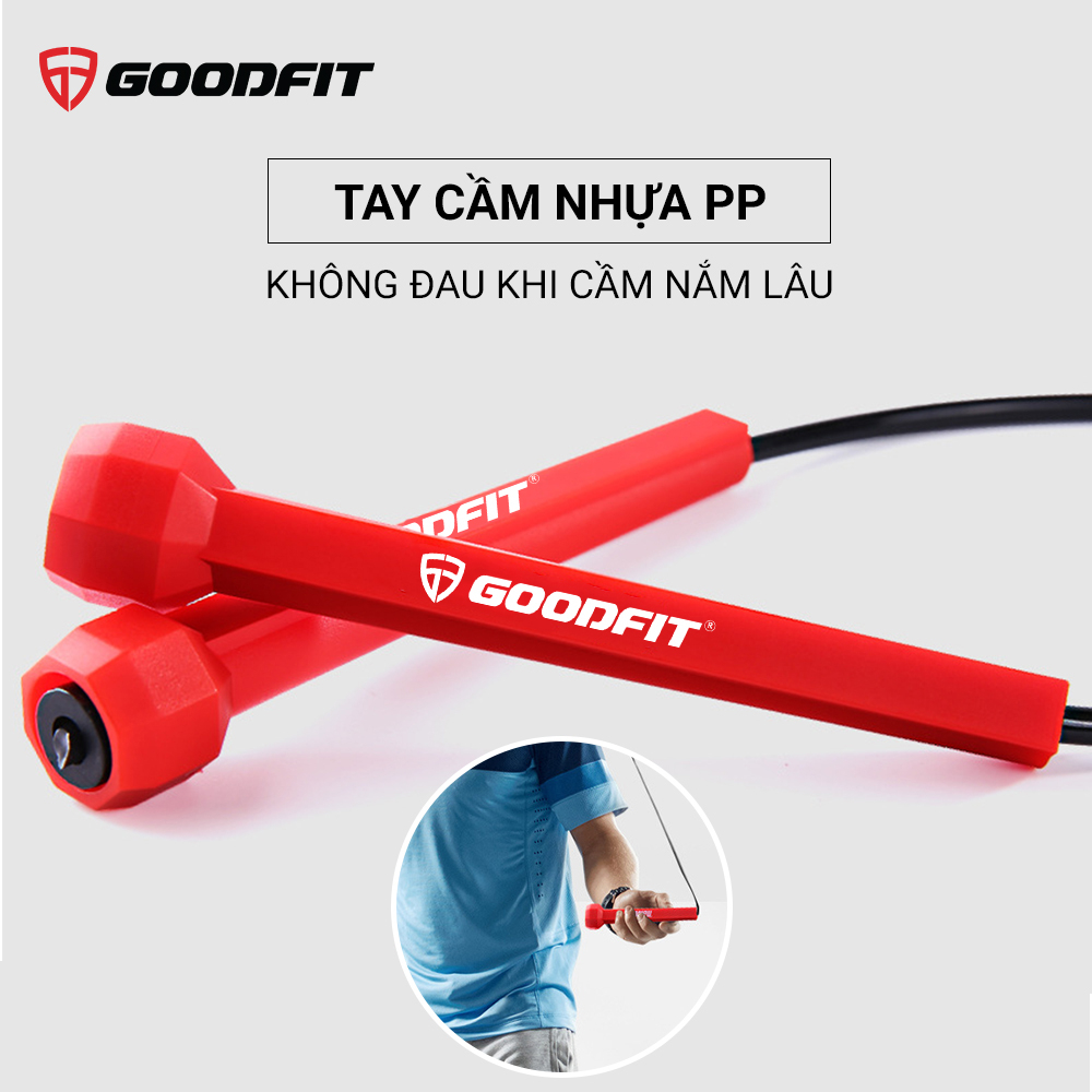 Dây nhảy thể dục GoodFit nhựa PVC siêu nhẹ bển bỉ, độ dài 3m tùy chỉnh GF902JR