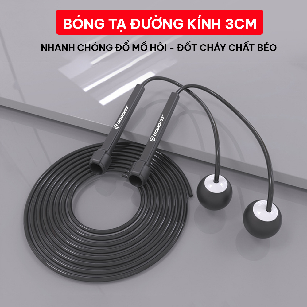 Dây nhảy thể dục GoodFit nhựa PVC siêu nhẹ bển bỉ, độ dài 3m tùy chỉnh GF902JR