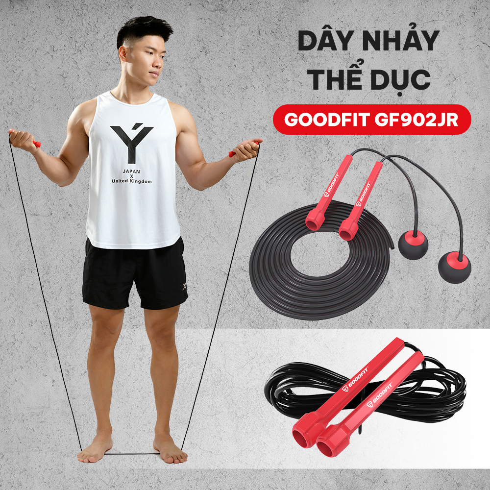 Dây nhảy thể dục GoodFit nhựa PVC siêu nhẹ bển bỉ, độ dài 3m tùy chỉnh GF902JR