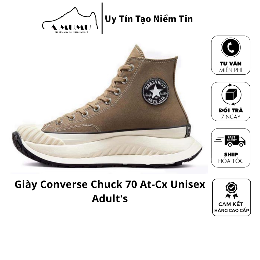 Giày thể thao converse chuck 1970s AT-CX Future Sandalwood, Giày CV cao cổ màu vàng nâu bản SC 2023