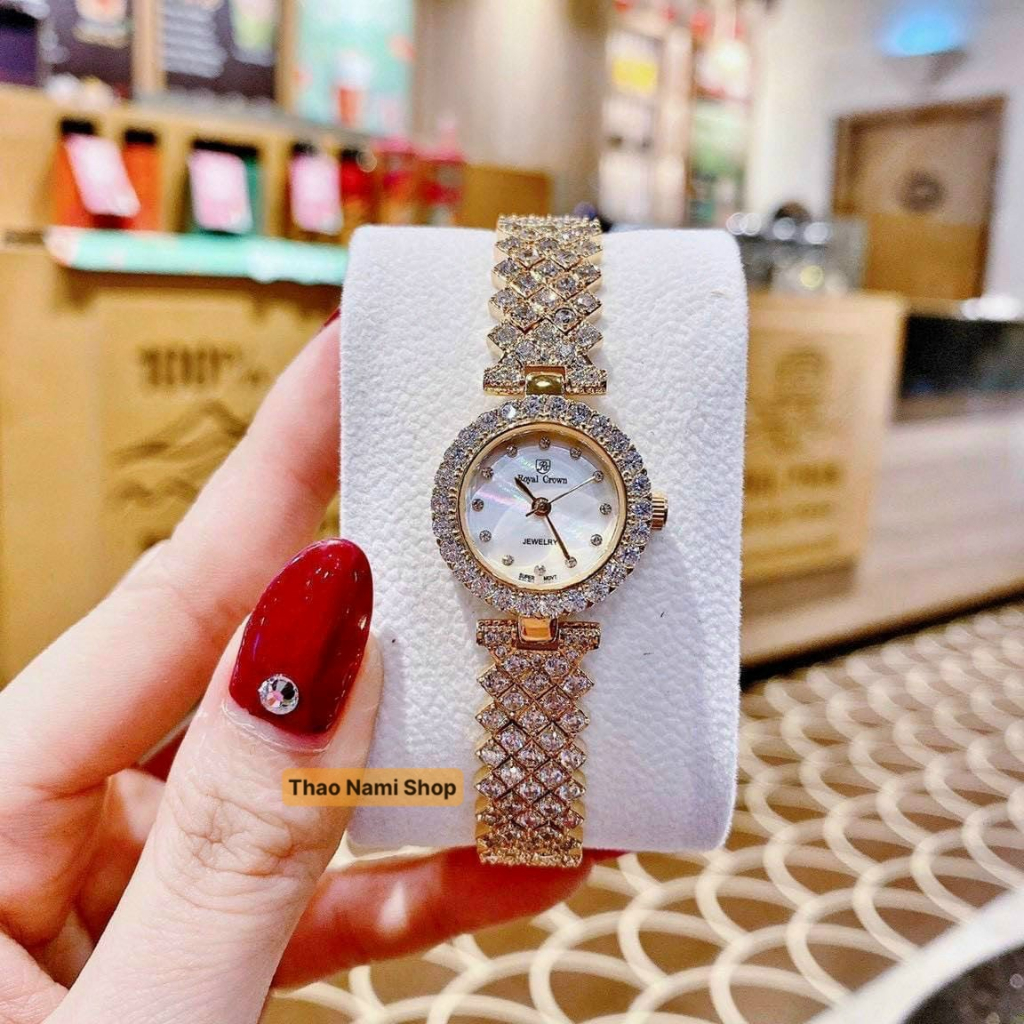 Đồng hồ nữ dây kim loại Royal, đồng hồ nữ kim loại dây lắc mặt nhỏ sz26mm nhẹ nhàng nữ tính siêu xinh -ThaoNami