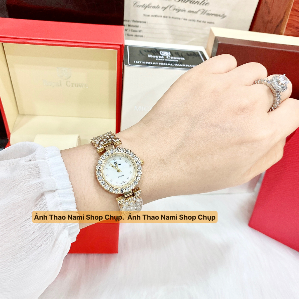 Đồng hồ nữ dây kim loại Royal, đồng hồ nữ kim loại dây lắc mặt nhỏ sz26mm nhẹ nhàng nữ tính siêu xinh -ThaoNami