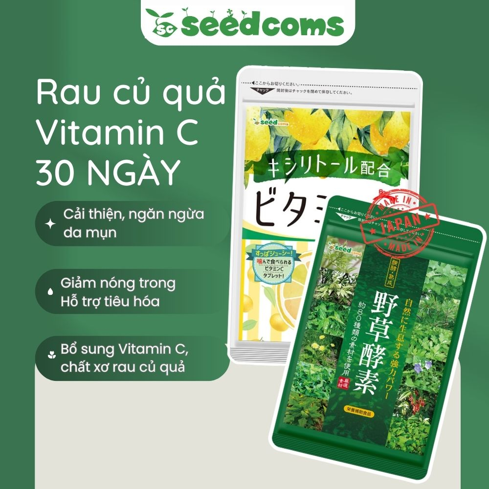 Combo Viên uống Seedcoms Giảm nóng trong - Sáng da 30 ngày  - Seedcoms