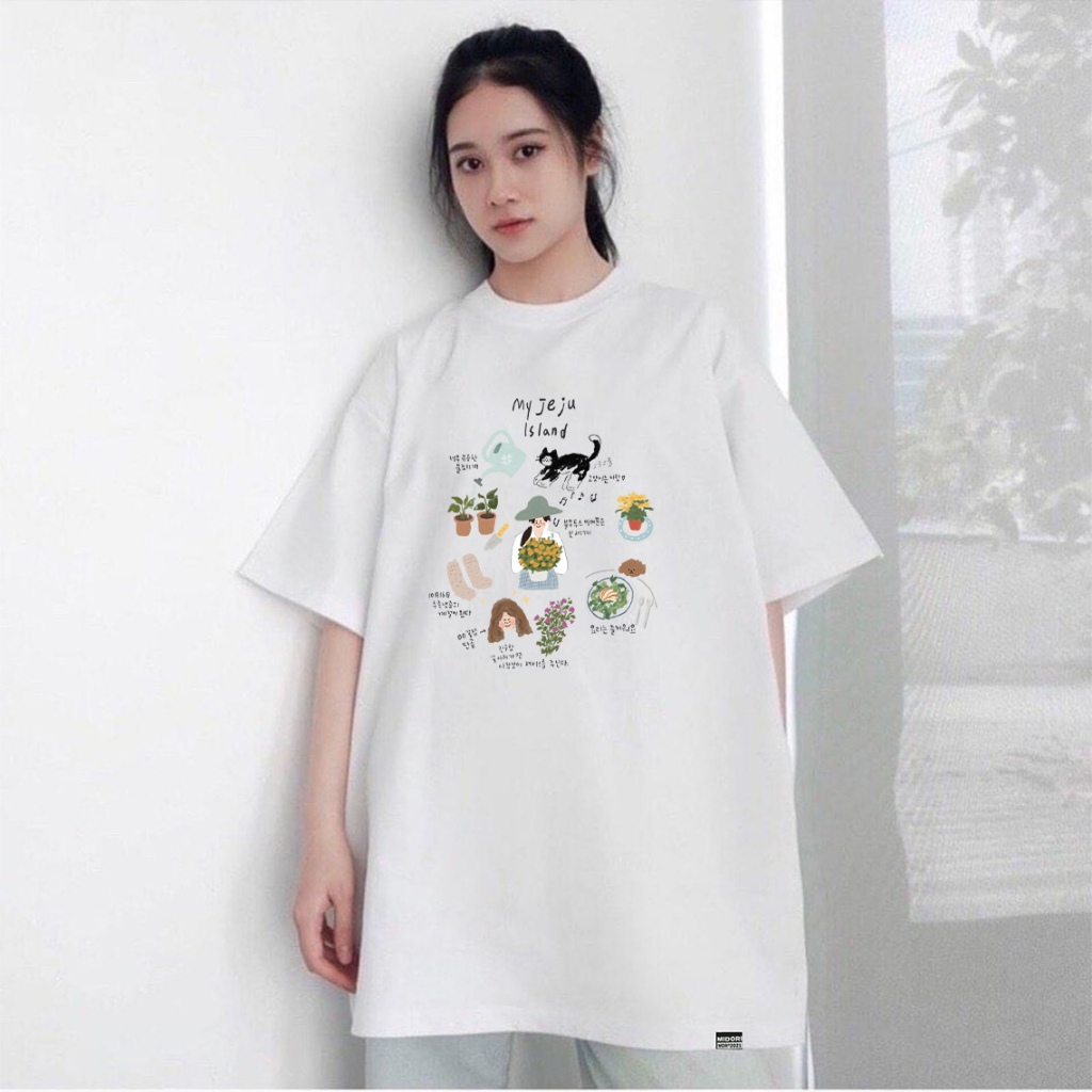 Áo thun form rộng tay lỡ nam nữ Phông Unisex JEJU ISLAND Local Brand Mi Midori