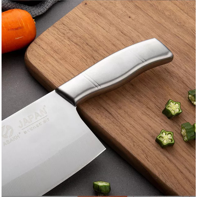 Dao chặt xương, chặt gà, vịt băm thịt làm bằng inox sạch sẽ, bền bỉ và an toàn - dao cán inox cao cấp