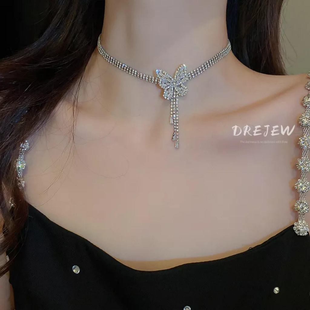 NALIA DC618 - Dây chuyền hồ điệp đính đá 3 sợi Women Nữ