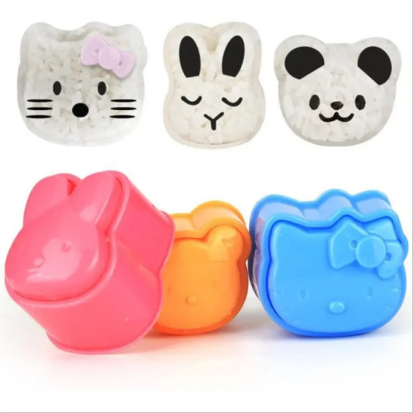 Bộ 3 Khuôn Làm Bánh, Làm Cơm Bento Kiểu Nhật Hoạt Hình Tạo Hứng Thú Ăn Uống Cho Bé