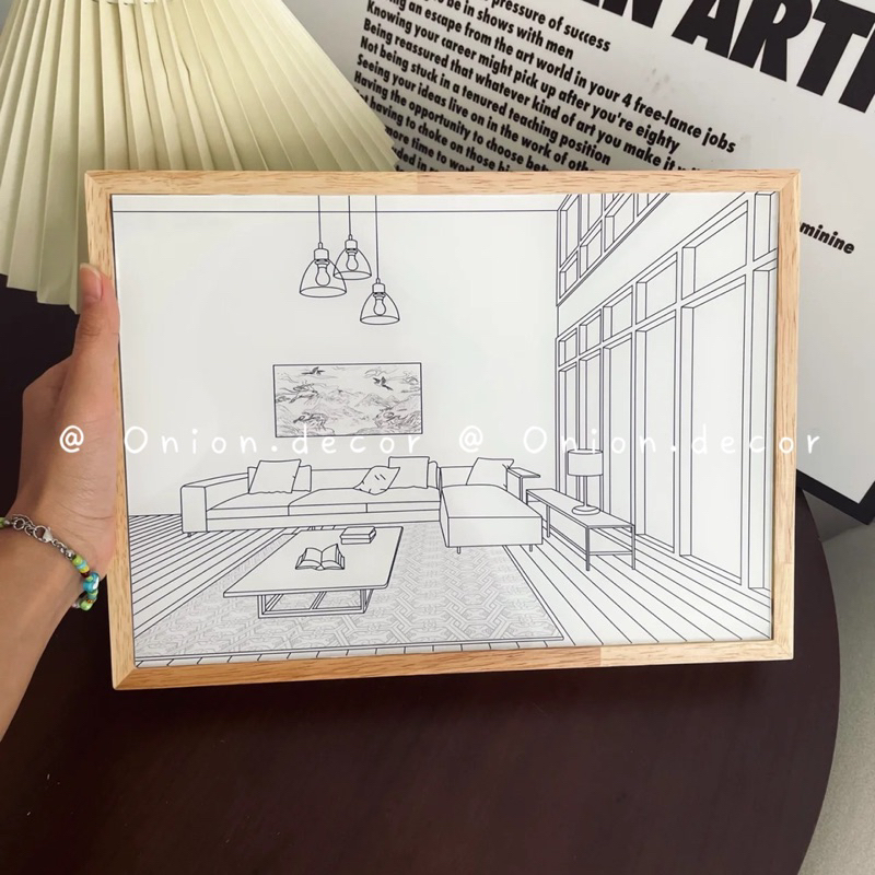 Tranh đèn led gỗ Acrylic decor trang trí phòng ngủ sáng tạo