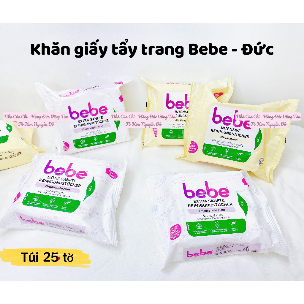 Khăn giấy tẩy trang Bebe - hàng Đức