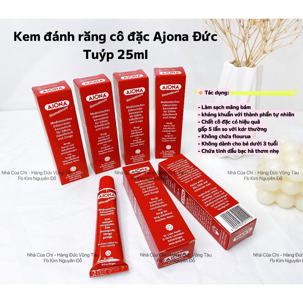 Kem đánh răng AJONA  25ml của Đức (date 9/2027