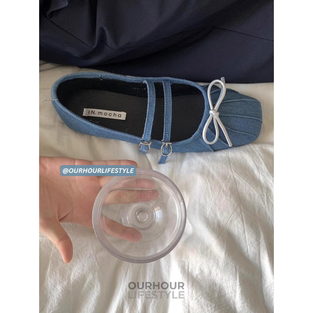 Giày búp bê nữ vải bò thắt nơ denim trendy 2023 - Denim Mary Janes Ballet Flats Bow Knot