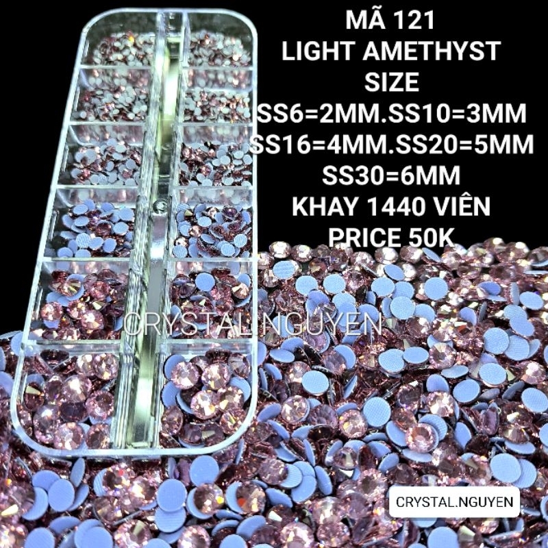 ĐÁ LẺ SIZE SS4 - SS6 - SS10 -SS16 - SS20- MÃ 121 LT AMETHYST -NAILS - ỦI NHIỆT -TRANG TRÍ