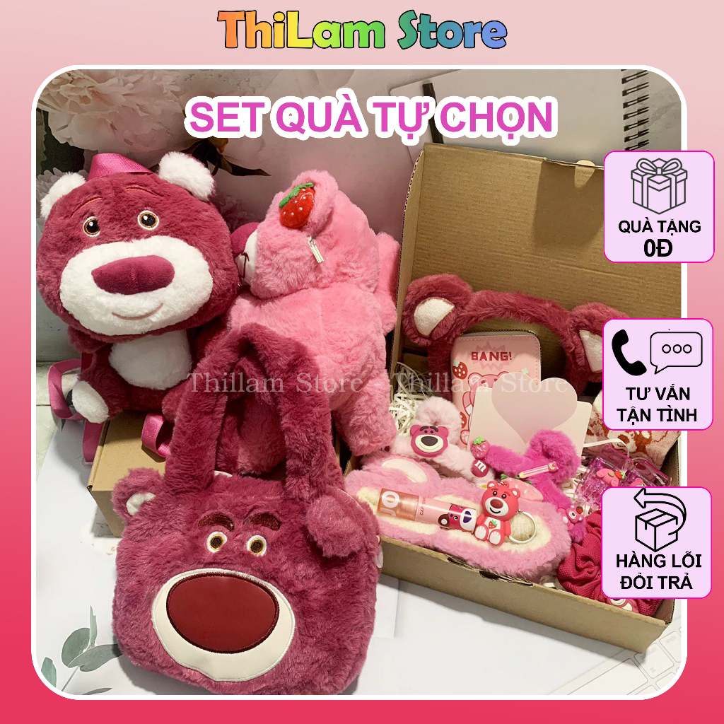 Combo Gấu Dâu Tự chọn - Set quà tặng siêu cute dành cho bạn nữ, quà sinh nhật