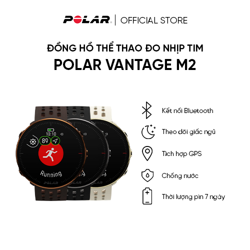 Đồng hồ thông minh Polar Vantage M2, GPS, Đạp xe, Đo nhịp tim- Bảo Hành 12 tháng CHÍNH HÃNG